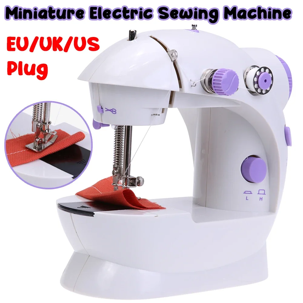 Household Sewing Machine Portable Electric Sewing Machines with Light and Speed Control for Beginner DIY Home Sewing Accessories