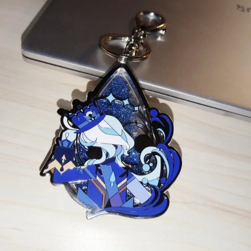 

Official Genshin Impact Furina Spotlight Quicksand Metal Keychain Backpack Pendant Character Accessory Game Lover Birthday Gift