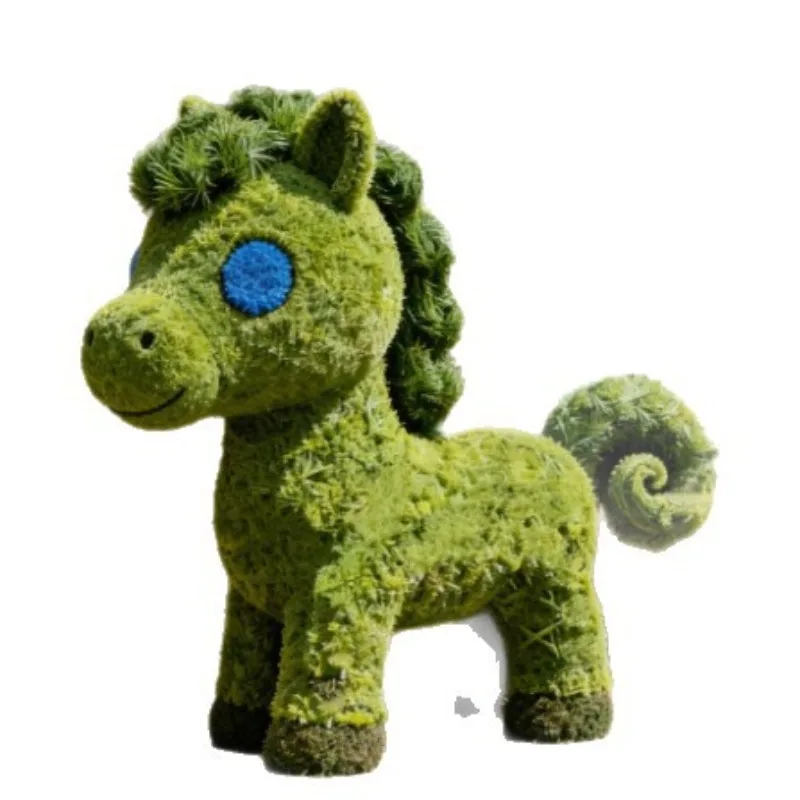 Year of the Horse Green Sculpture Outdoor Scenic Spot Landscaping Municipal Large Sculpture Ornament