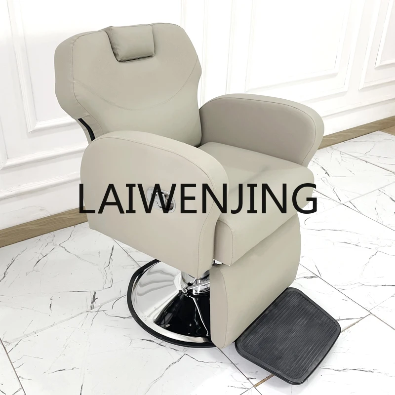 RWJ Hair Cutting Chair Retro Reclining Shaving Therapy Chair