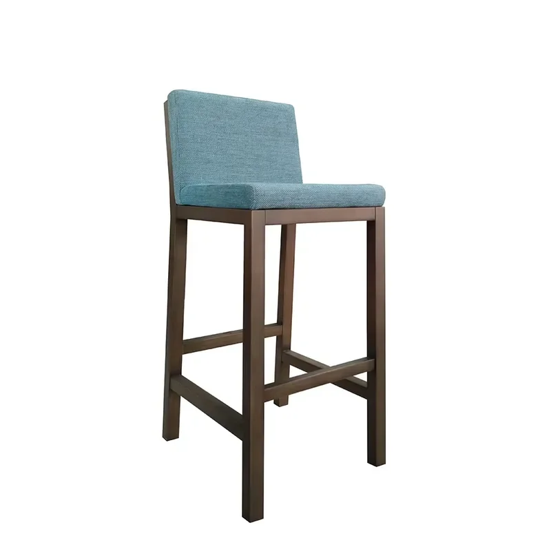 for  Custom Hotel Restaurant Wooden Bar Stool Furniture Chair High Loft