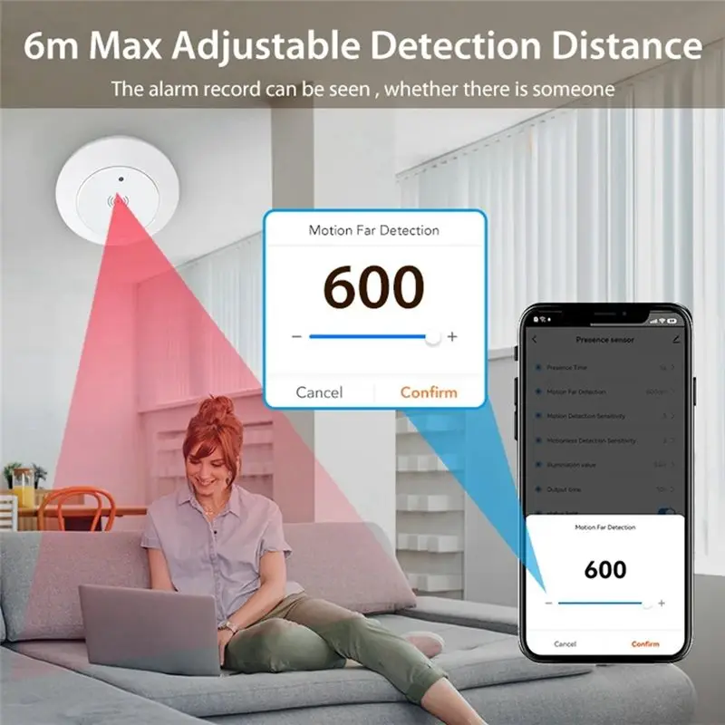 ABRI-Tuya Wifi 24G Mmwave Radar Smart Human Presence With Illumination Detector Support Light Switch 95-250V