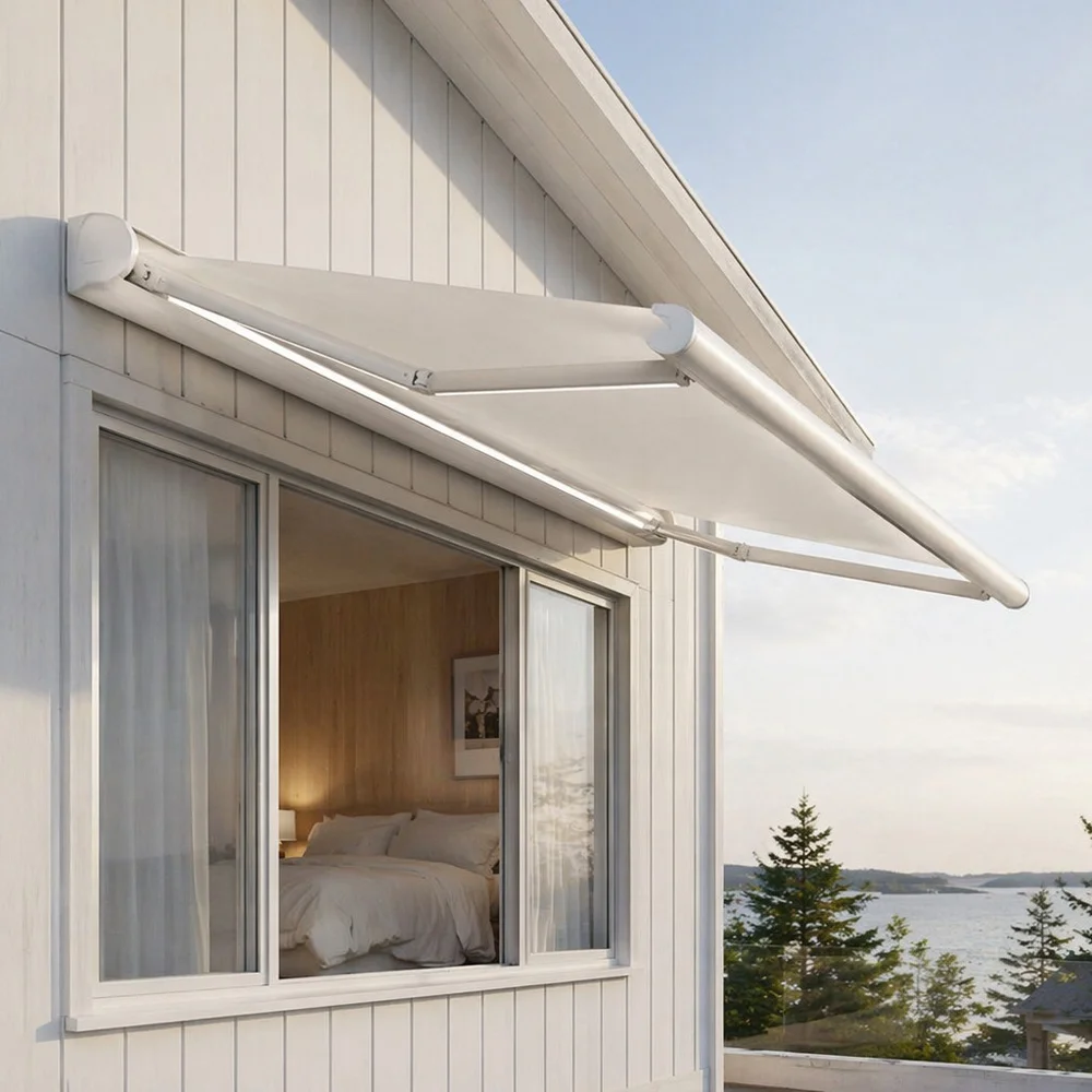 Exquisite Outdoor Wall Mounted Sunshade Equipped with Rain Wind Sensors Intelligent Canopy Easy To Install High End Awning