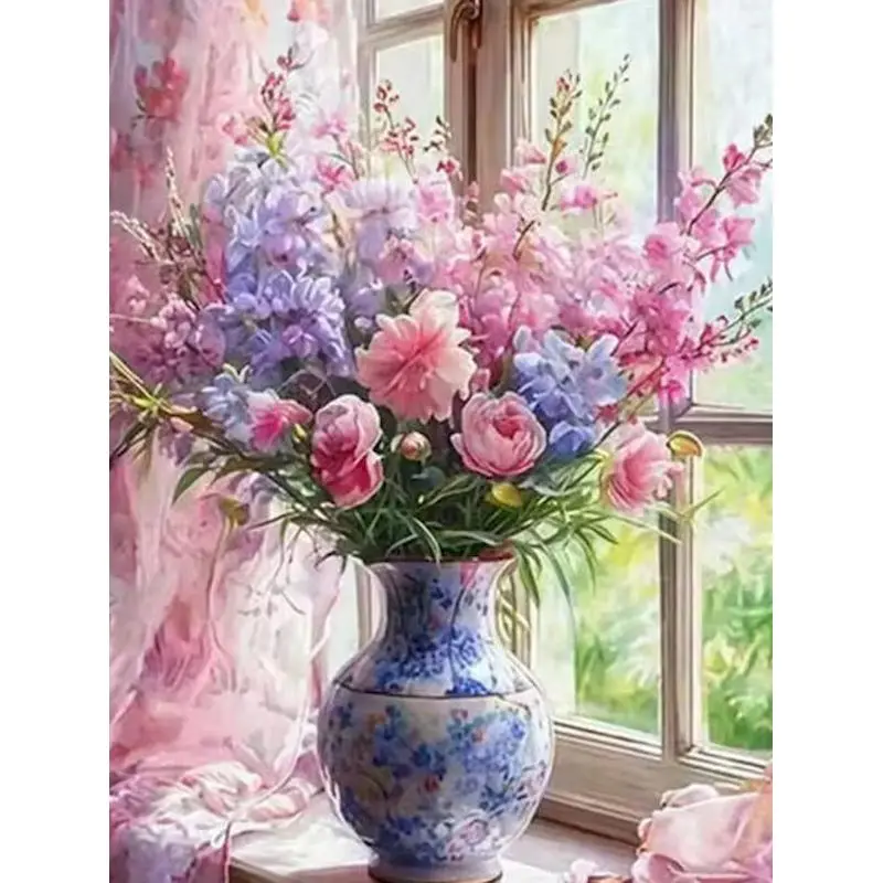 

GATYZTORY Vase Paint By Numbers On canvas Acrylic on Canvas Paints Flower Craft Supplies Paint Kit Picture On Numbers