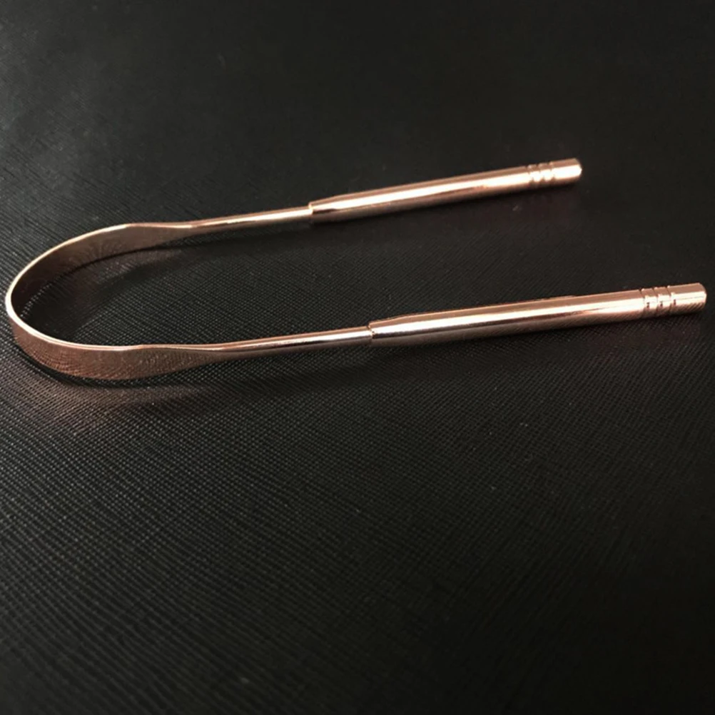 

2Pcs Tongue Cleaner Stainless Steel Tongue Scraper Oral Hygiene Tool Halitosis Fresh Breath Remover Polished Oral Scraper