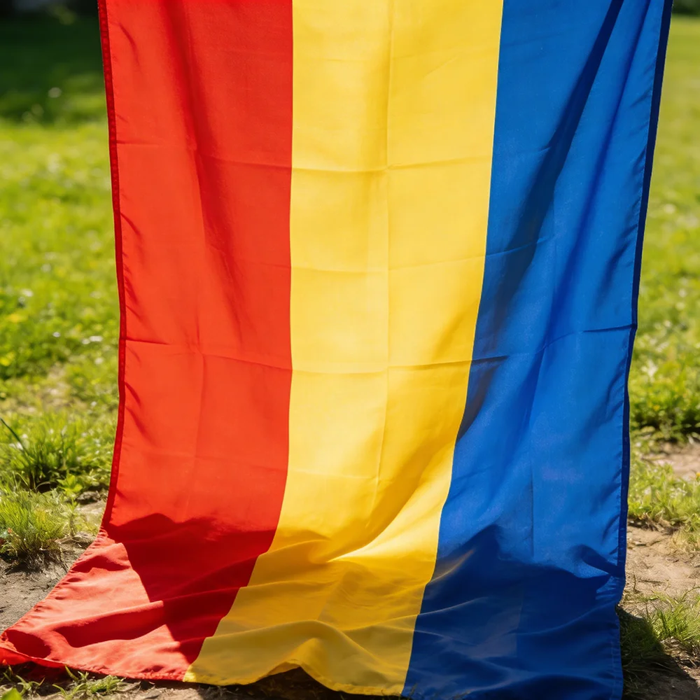 Romania National Flag 90x150 Cm Polyester Indoor/Outdoor Hanging Banner for Patriotic Pride And National Day Decor