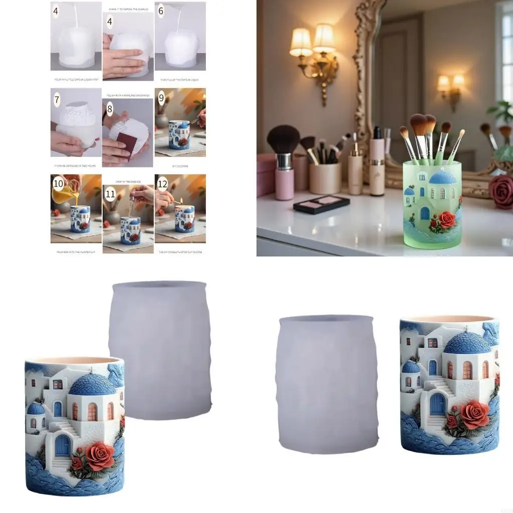 

Уникальная силиконовая форма для дизайна чашки для горшков для растений с держателем ручки из смолы ручной работы