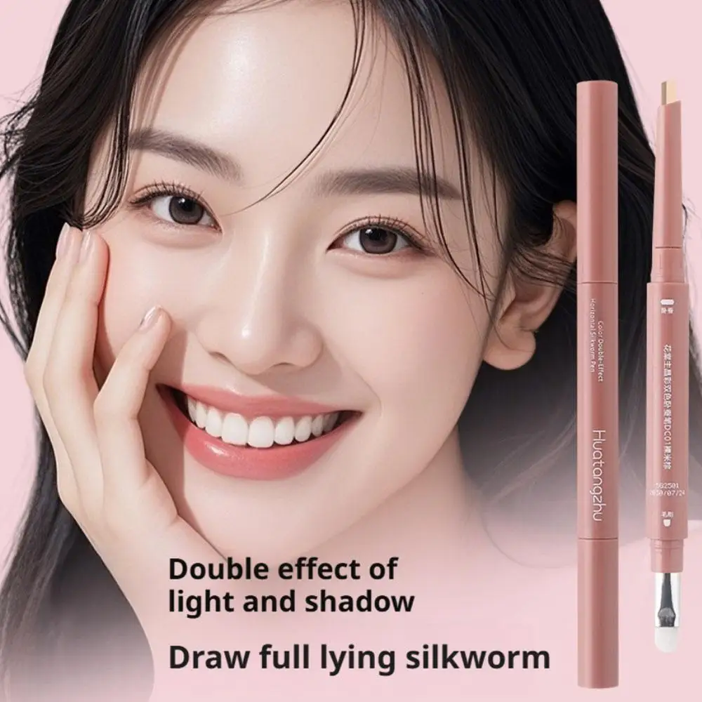 Student 2 Colors Korean Version Eyeshadow Pen High Pen Double 2-in-1 Light Dyeing With Head Shadow Woven Waterproof Headed Z4M7