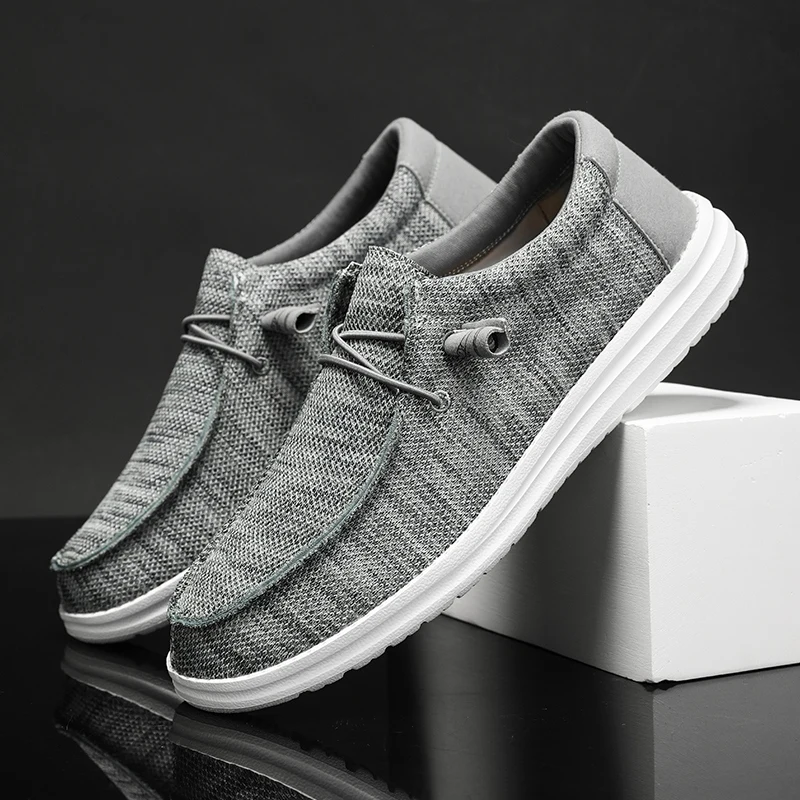 

Flying Woven Casual Shoes Men's Lightweight Loafers Breathable Casual All-match One-Pedal Flat Shoes Men Loafers