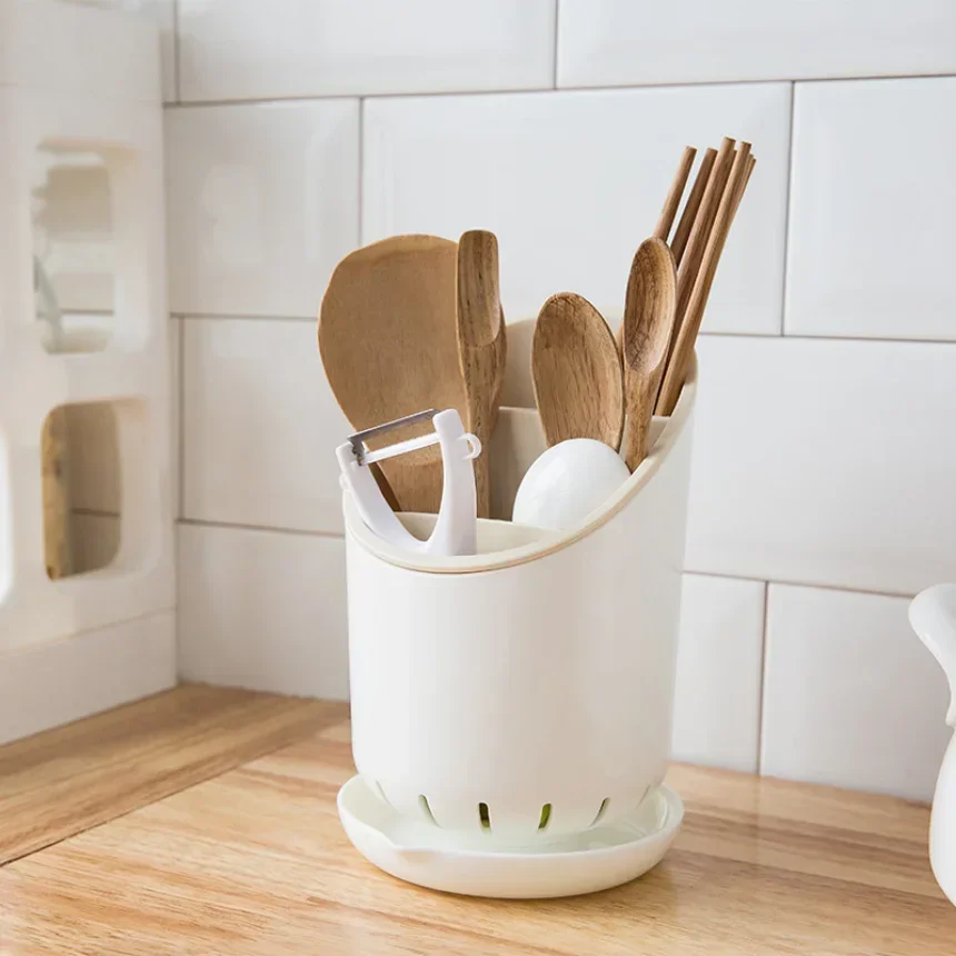 Cutlery Storage Holder Plastic Drainer Drain Containers Drying Rack Tableware Table Knife Spoon Fork Container Kitchen Tool