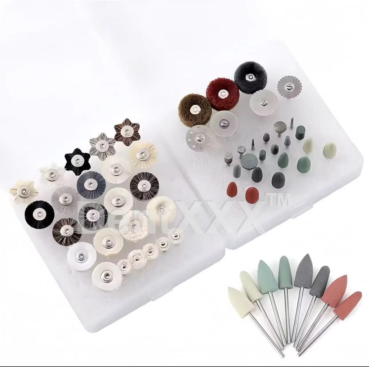 مجموعة أدوات طحن وتلميع مكونة من 51 قطعة، رؤوس وفرش طحن الماس بقطر 2.35 مم، أدوات طحن المختبر