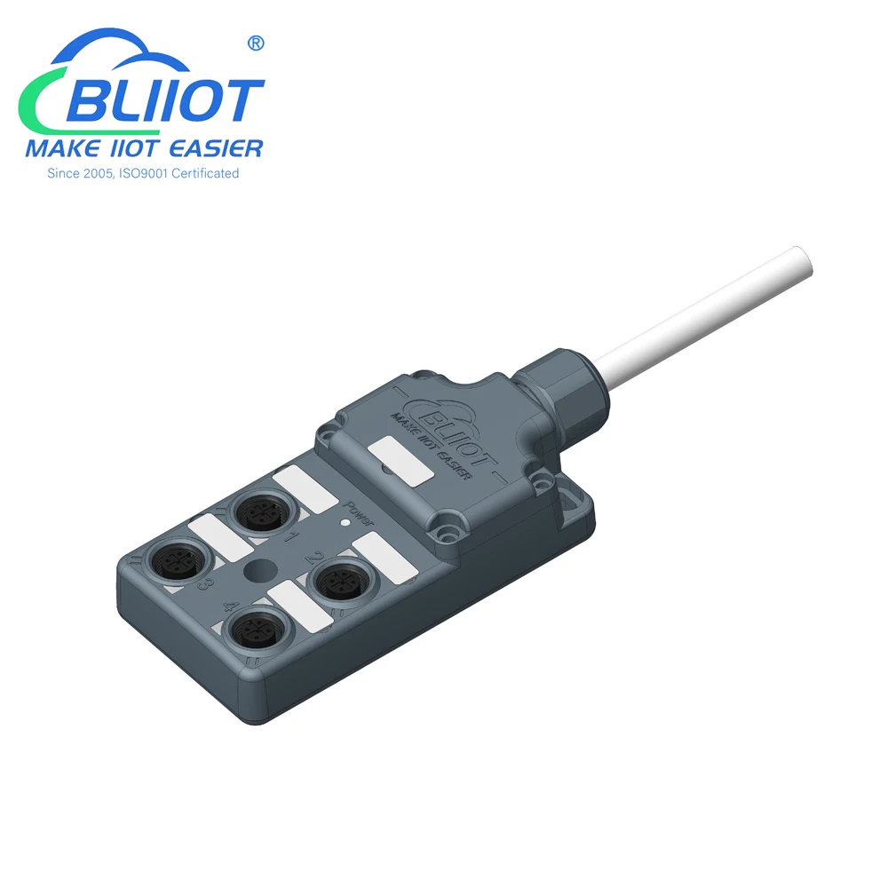 BLIIoT M12 Junction Box 4  Ports proximity Switch Distributor NPN PNP Type Hub IO module 3M Cable