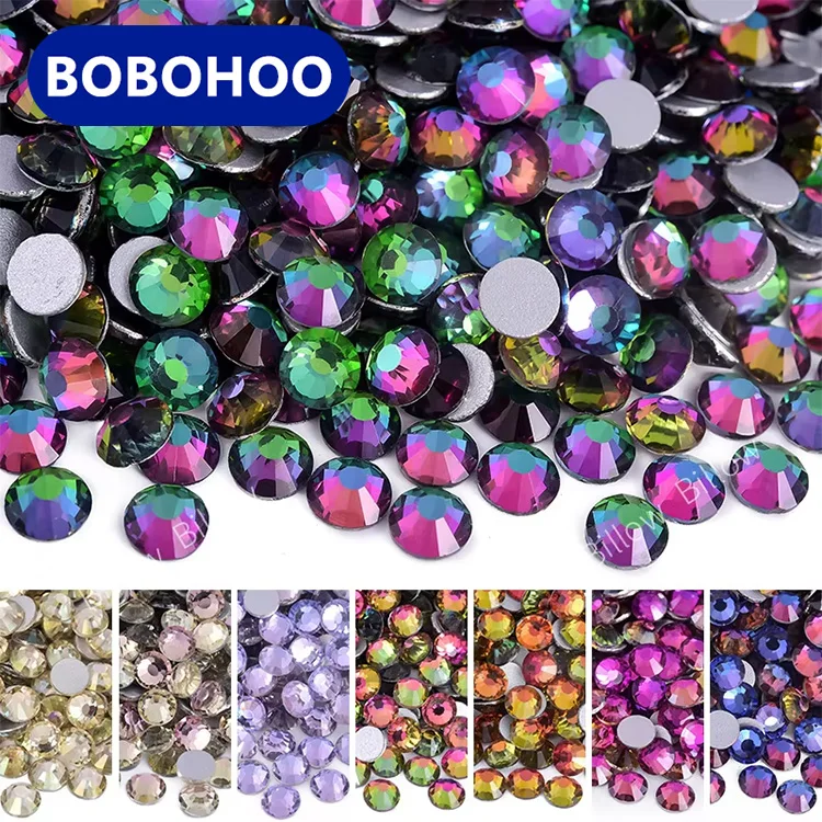 Bobohoo SS3-SS40 Non HotFix Rhinestones FlatBack Special Color Strass Sewing Fabric Garment Glittering Stones for DIY Decoration