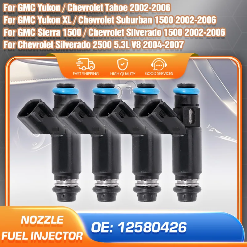 

Car For Chevrolet Silverado GMC Sierra Chevrolet Tahoe GMC Yukon Chevrolet Suburban 2002-2006 Fuel Injector Nozzle Kit 12580426