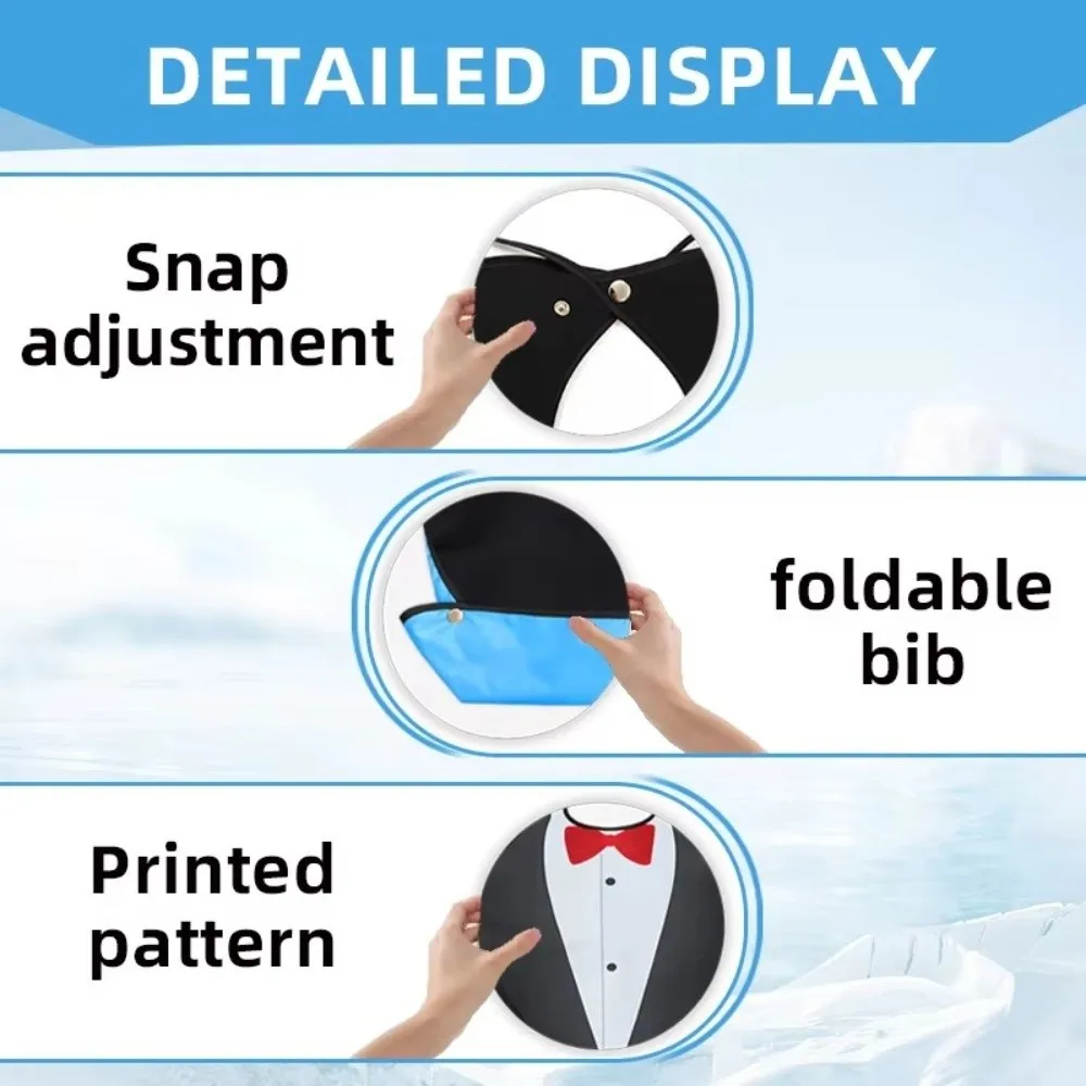 Waterproof Adult Eating Bib Large Size Stain-Resistant Clothing Protector Bib Crumb Catcher Pocket Suit Style Design
