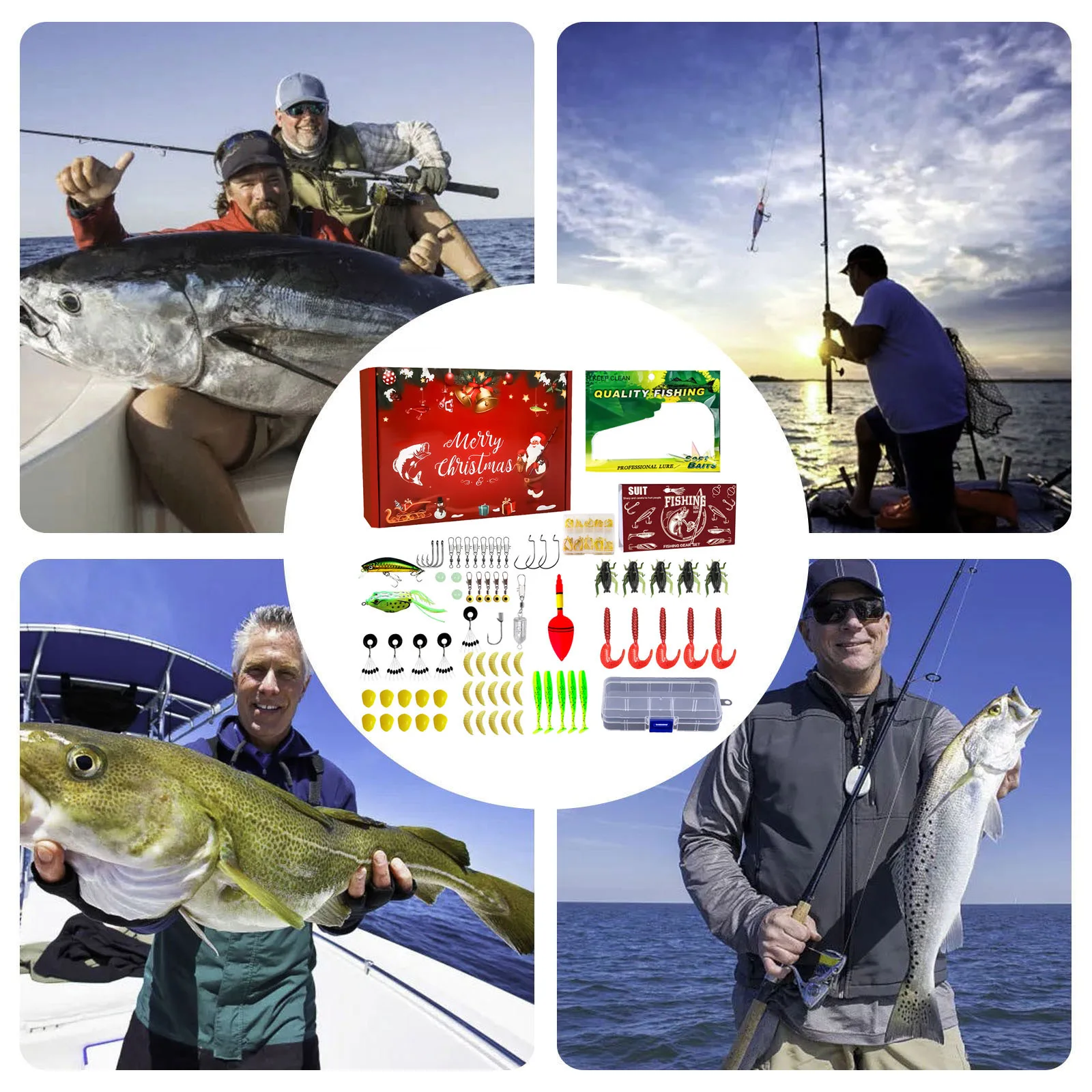 Analog Timer Fishing Advent Calendar 2025 Adult Men Teen Boys Christmas Countdown Advent Calendar Fishing Tackle Set Oil Timer