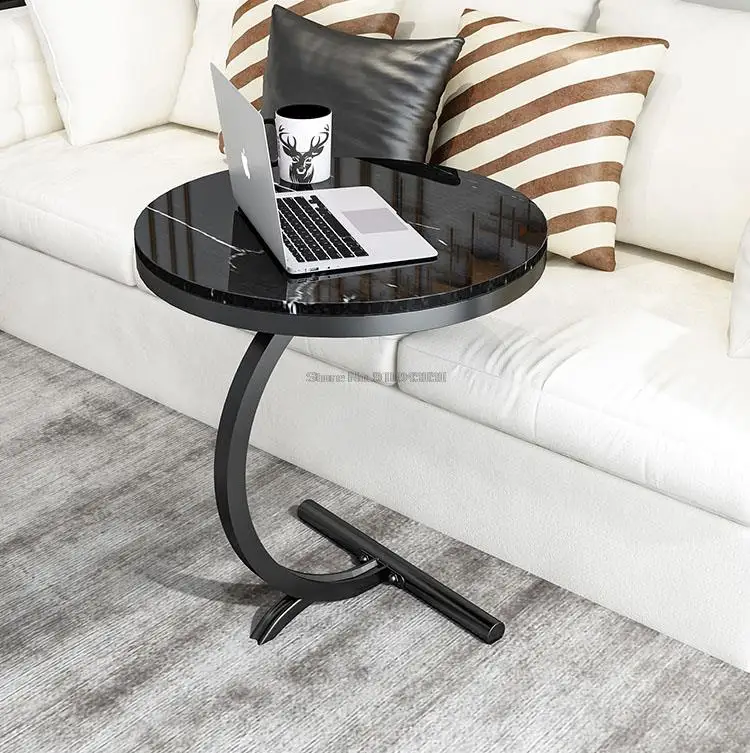 Luxury Marble Sofa Side Table Corner Table Living Room Sofa End Bedside Table Small Round Coffee Table