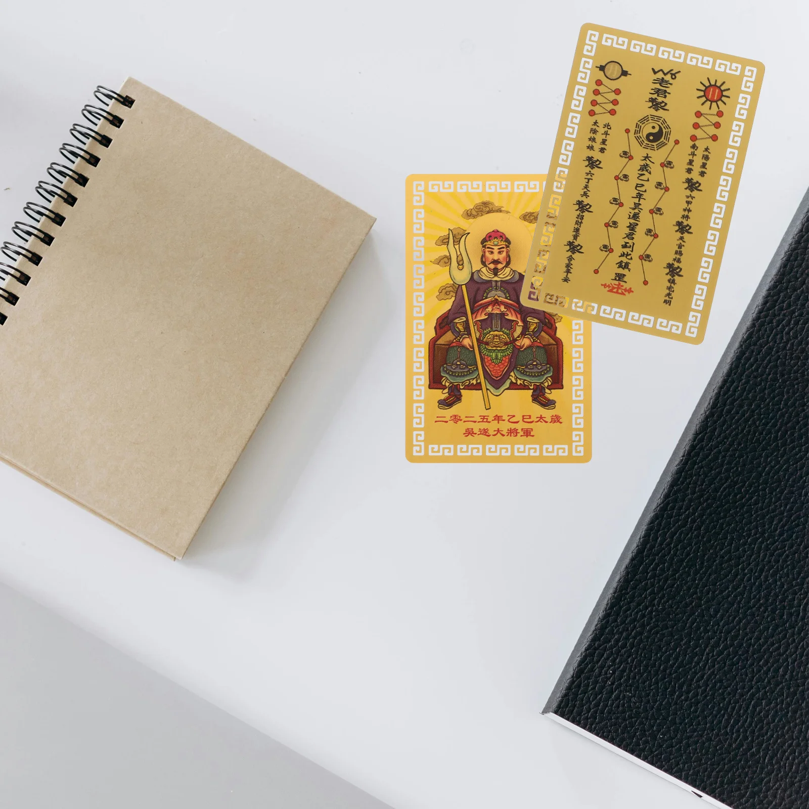 

4Pcs Card Chinese New Year 2025 Snake Feng Shui Amulet Decor for Home Car Blessing Peace Prosperity Chinese Amulet