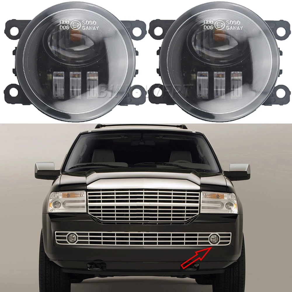 BINGWFPT For Lincoln Navigator Navigator MK3 U326 U418 2007-2014 Car Front Double LED Fog Lights Lamp DRL H11 12V Fog Light