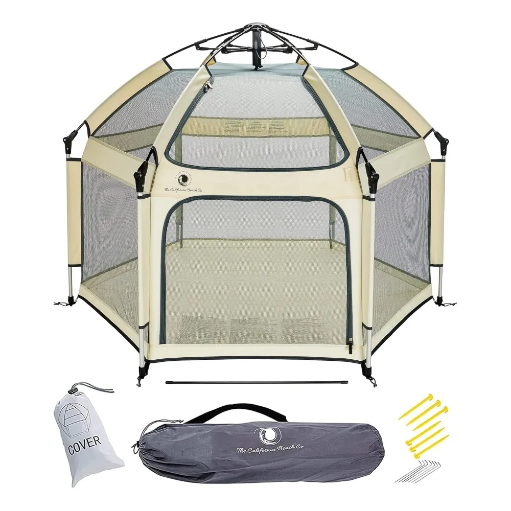 Indoor & Outdoor Baby Playpen for Babies and Toddlers - Baby Beach Tent, Foldable, Portable W/Canopy, Travel Bag
