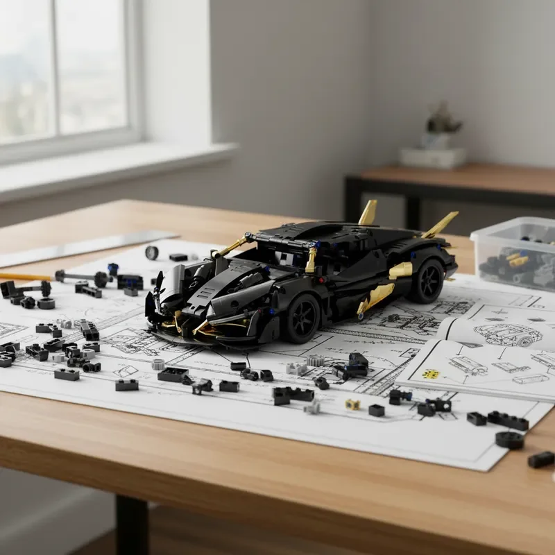 

Новый высокоскоростной спортивный автомобиль 1:14, конструктор из 1000 деталей, гоночный автомобиль, игрушка-подарок для детей