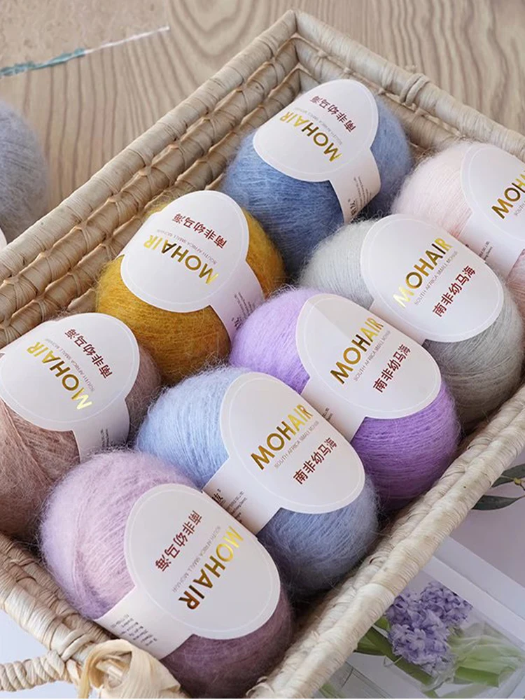 Fil Mohair Extra Doux et Chaud en Laine pour Bébé, Crochet pour Pull à Main, Châle, Écharpe, Fournitures de Matériel de Bricolage, 25g