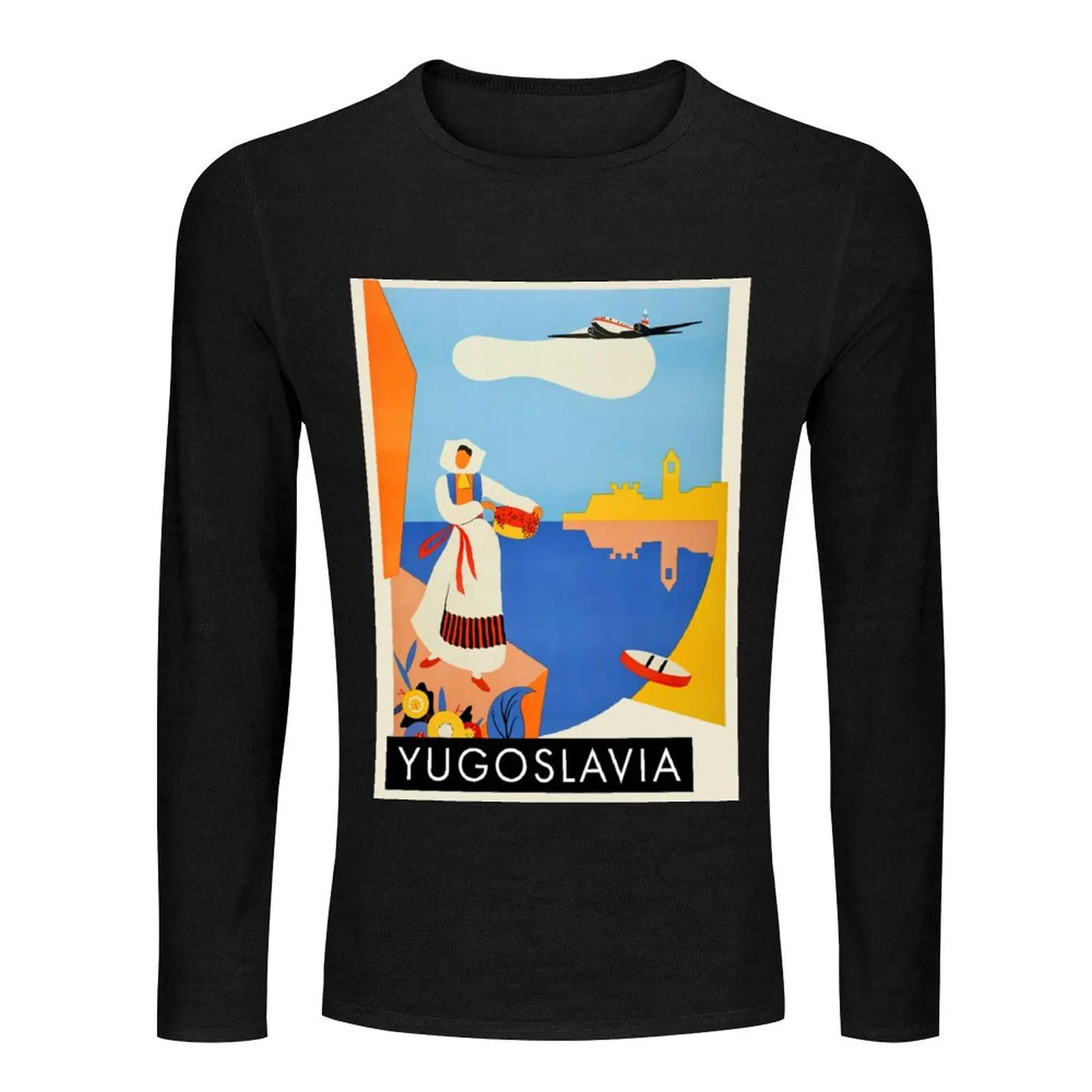 Yugoslavia, 1952 — ?Hi-Res retro travel poster Long T-Shirt anime plain black t shirts men