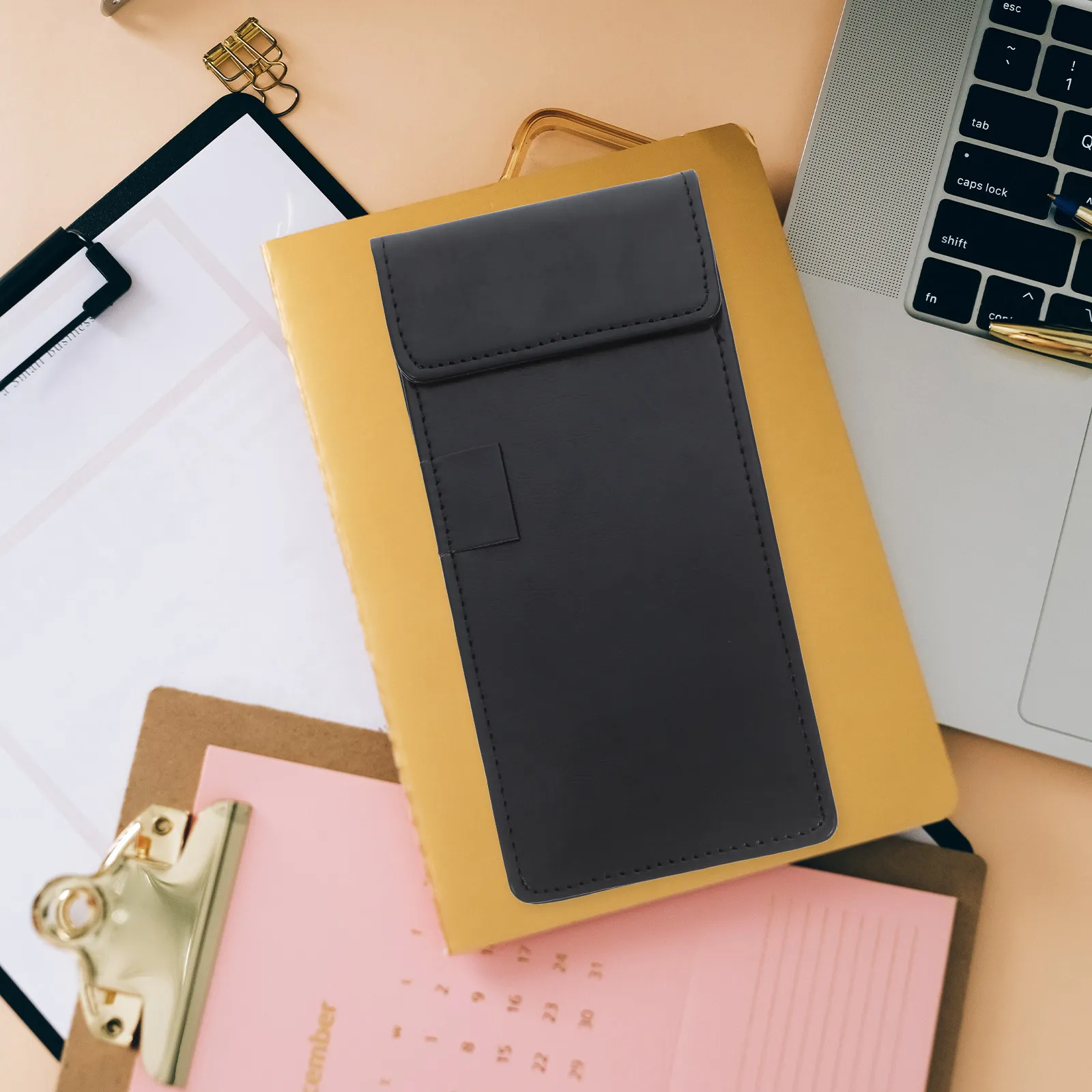 

Маленький искусственный мини-блокнот-клипборд с держателем для ручек, многофункциональный, для чеков, для официантов в ресторанах, маленький блокнот для заметок