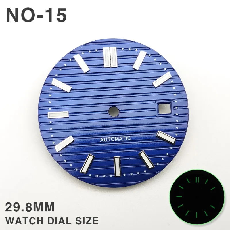 Accessori modificati da 29,8 mm per quadrante NH35 Giffney blu luminoso, sostituto Seiko per orologio Nautilus letteralmente