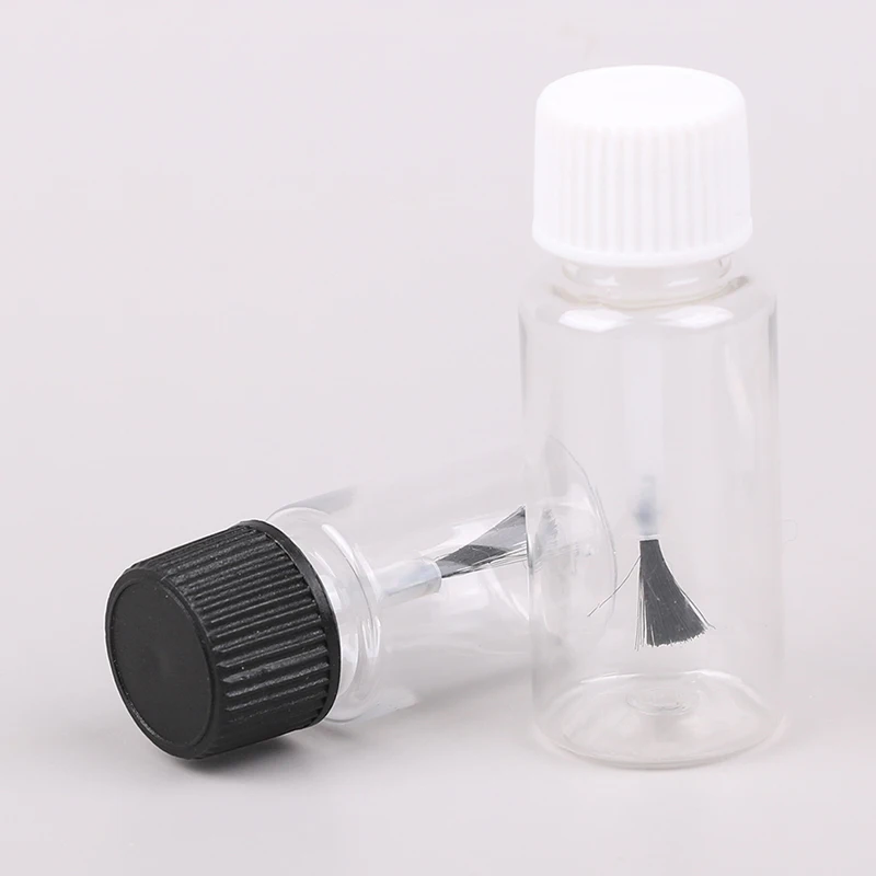 5/10/15/20/30ml Plastic Refillable Empty Nail Polish Bottles Leakproof Storage Jars Liquid Empty Bottle With Brush Cap