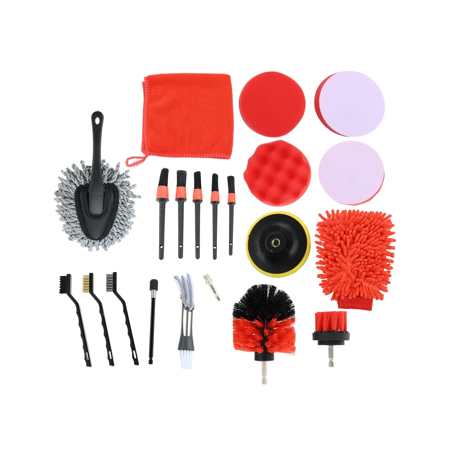 Drill Brush Attachment Set Car Detailing Brush for Car Cleaning Dashboard Air Outlet Wheel Brush Dirt Dust Clean Car Beauty Tool