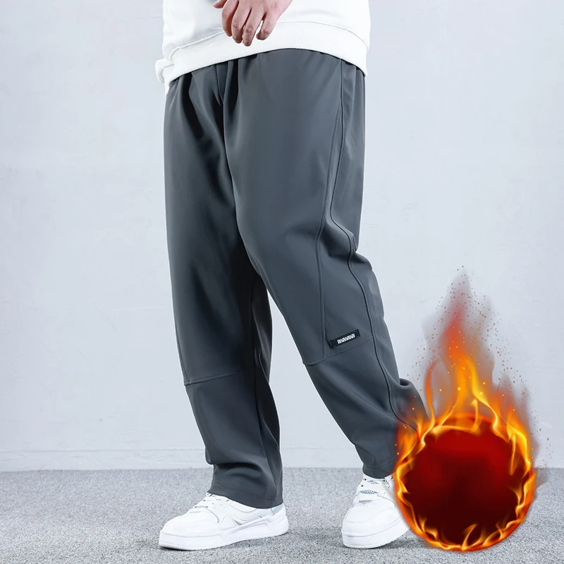 الرجال الصوف Sweatpants حجم كبير 9XL 10XL الشتاء عالية المرونة سميكة الدافئة الرجال السراويل رياضة ركض حجم كبير تشغيل بنطال رياضي