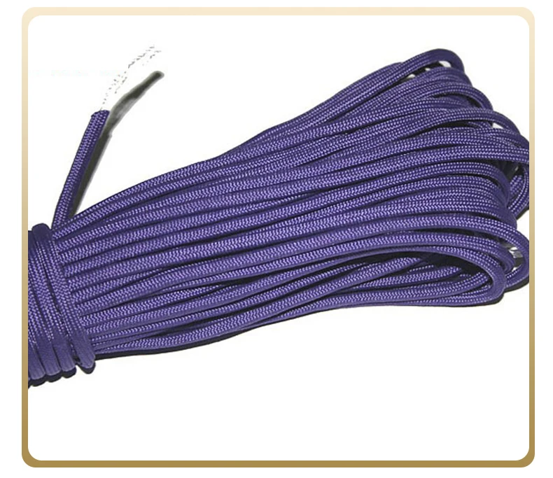 1 Stück 550 Paracord Fallschirmschnur Lanyard Mil Spec Typ III 7 Strang Kern 100 FT 27 Farben zum Klettern Camping Schnalle Armband – Detail 12