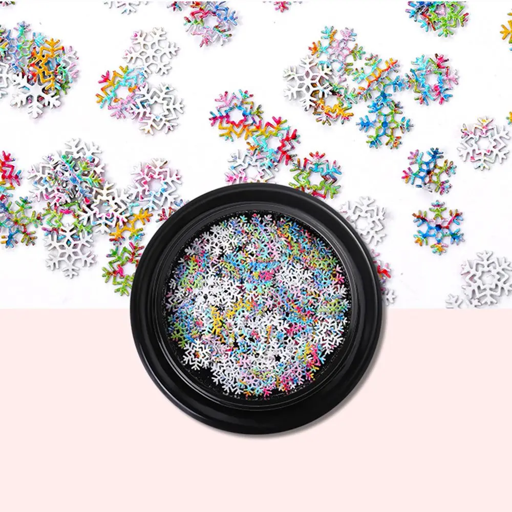 Supplies Elk Snowman for Women Girls Gift Nail Flakes Slices Snowflake Nail Sequins Nail Art Decoration 3D Sparkles Sequins