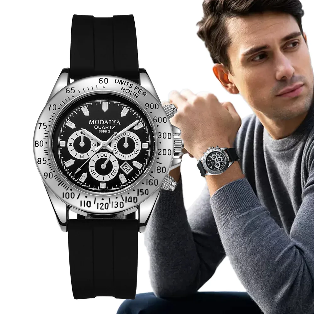 Hot Sales Moda Hombres Marca Relojes Lujo Hombres Deportes Calendario Vivir Impermeable Vivir Impermeable Casual Reloj Correa de silicona