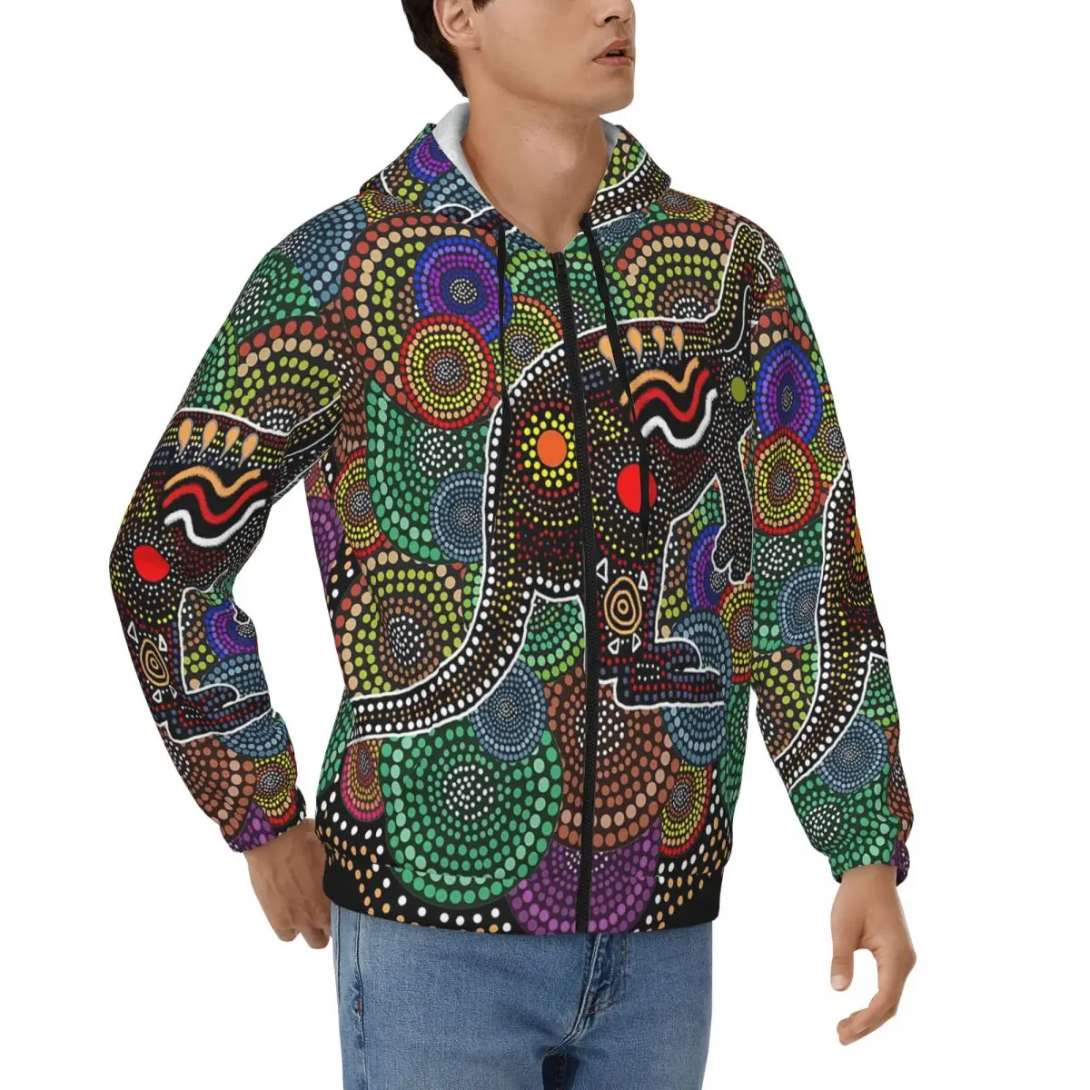 Australian Aboriginal Kangaroo Native Zipper Hoodie Hip Hop Pullover Autumn Winter Men Women Sweatshirts Long Sleeve Tops