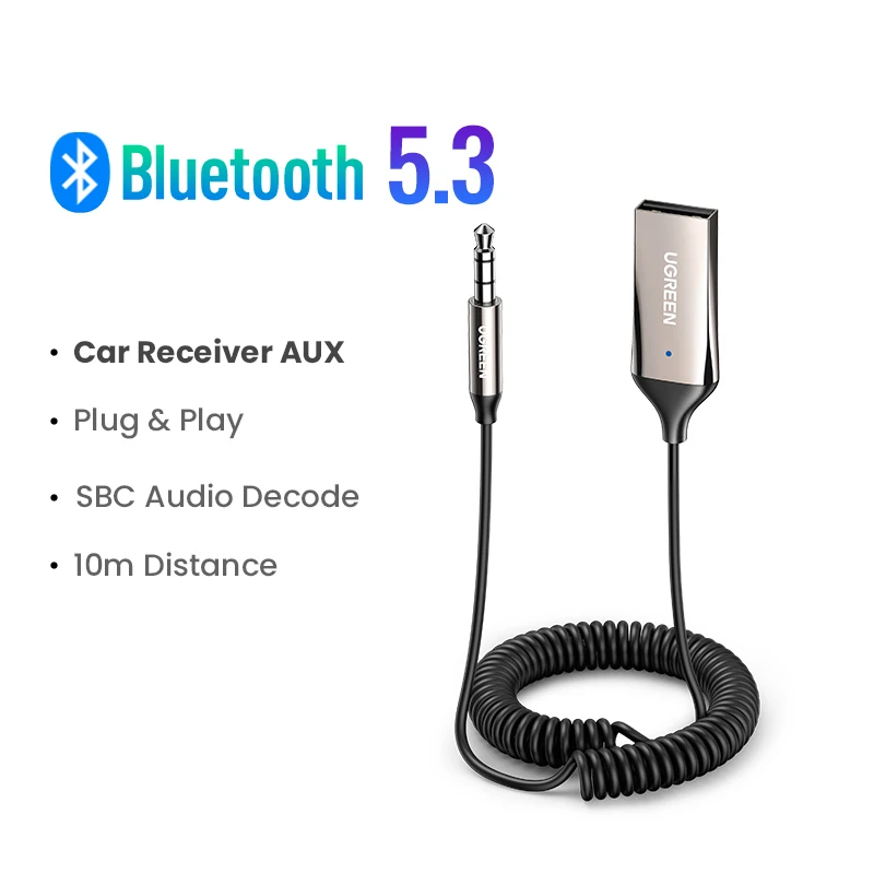 UGREEN Bluetooth 5.3 адаптер для автозвука с высоким качеством передачи — фото товара
