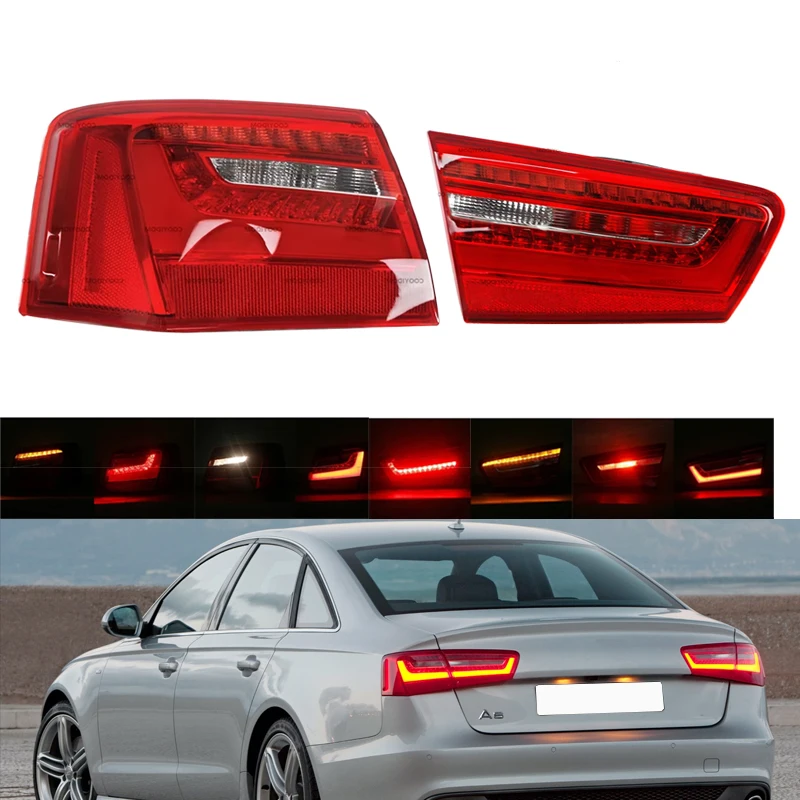 

For Audi A6 C7 Sedan 2012 2013 2014 2015 2016 Car LED Rear Tail Light Brake Reverse Bumper Stop Fog Light 4G5945093A 4G5945094A