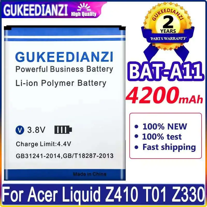 

4200 мАч для Acer Liquid Z410 T01 Z330 Bat A11, аккумулятор для мобильного телефона Bat-A11, легкий, надежный источник питания