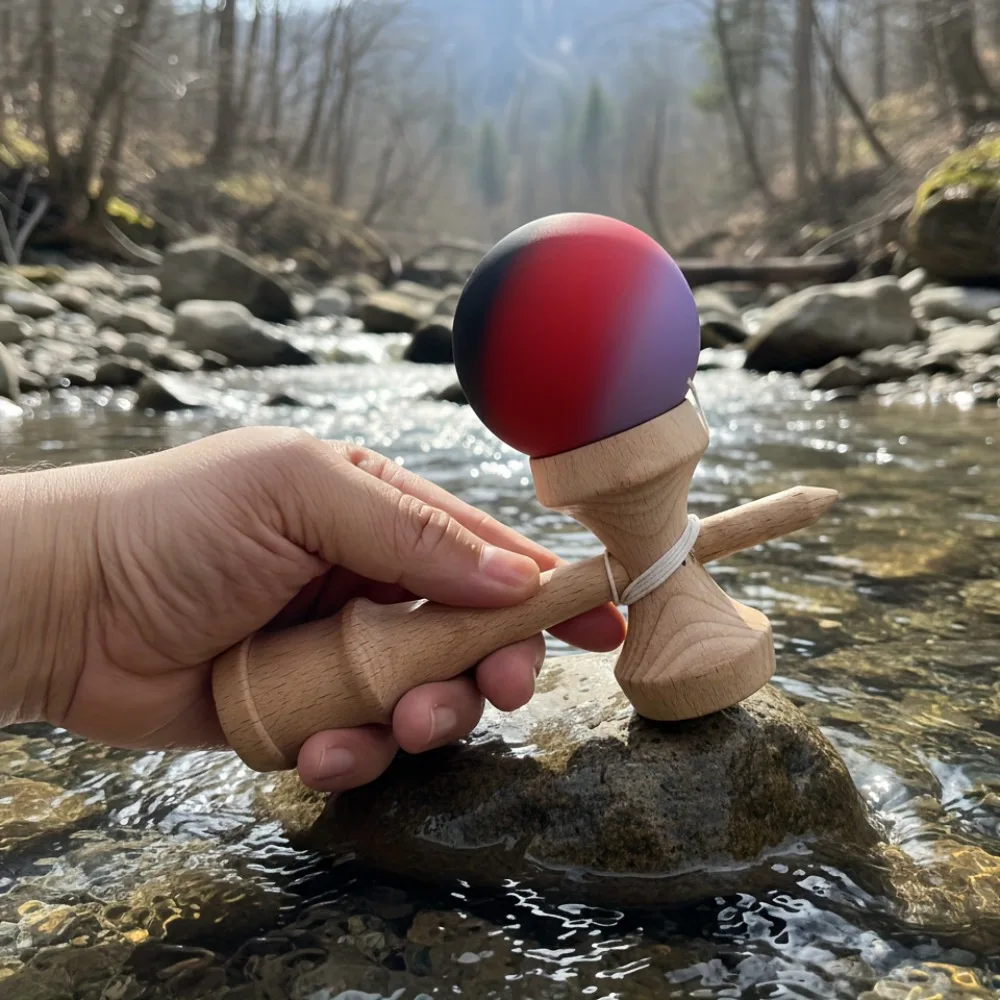 1pc Romanian Style Kendama Wooden Skill - Traditional Sword & Balance Trainer with Mixed Colors
