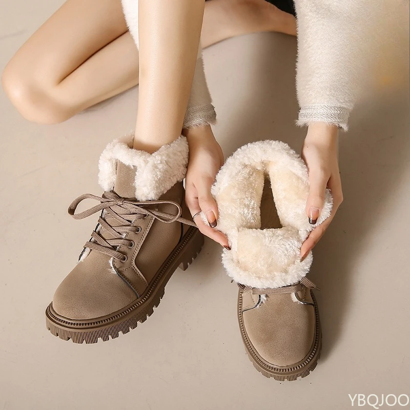 خريف شتاء جديد عصري متعدد الاستخدامات الأحذية النسائية أنيقة بسيطة مستديرة رئيس كعب مربع منتصف كعب الأحذية أحذية نسائية