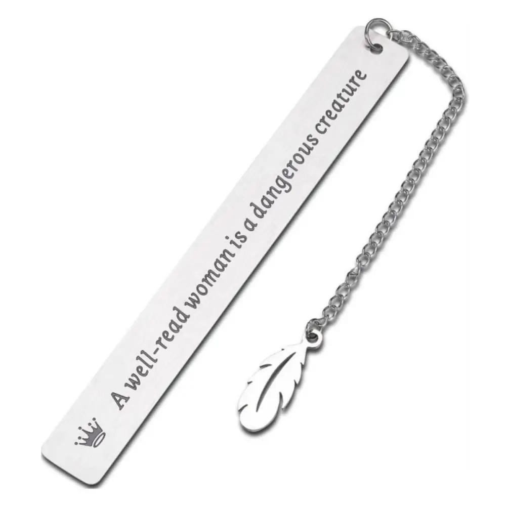 

Exquisite Stationery Retro Bookmark Book Label Leaf Pendant Metal Bookmark Retro a Well-read Woman Page Mark Reading Tools