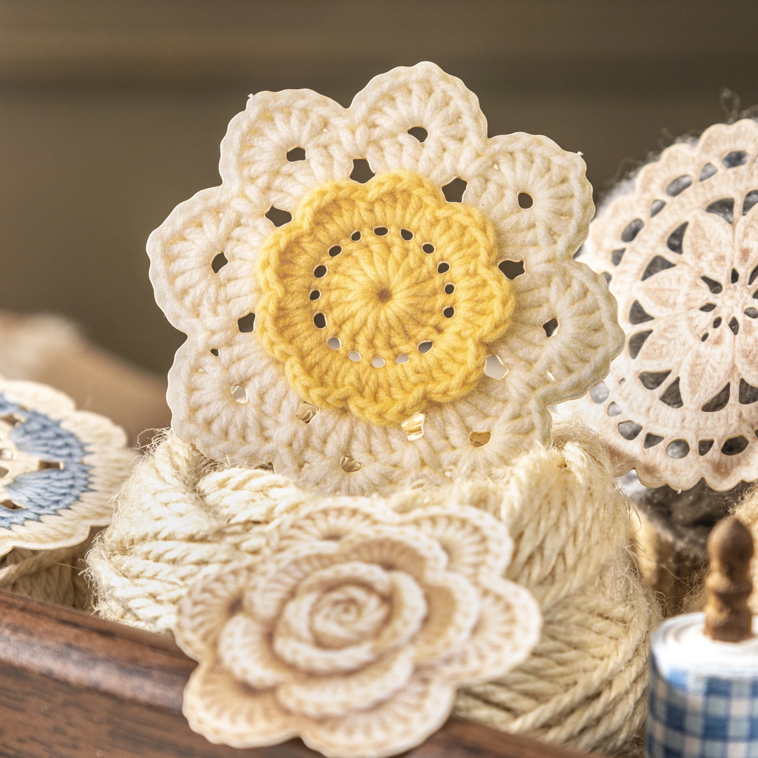 Flower Weave Clear Dream Series Vintage Cloth Hollow Landscape Material Paper Creative DIY Junk Journal Collage Stationery