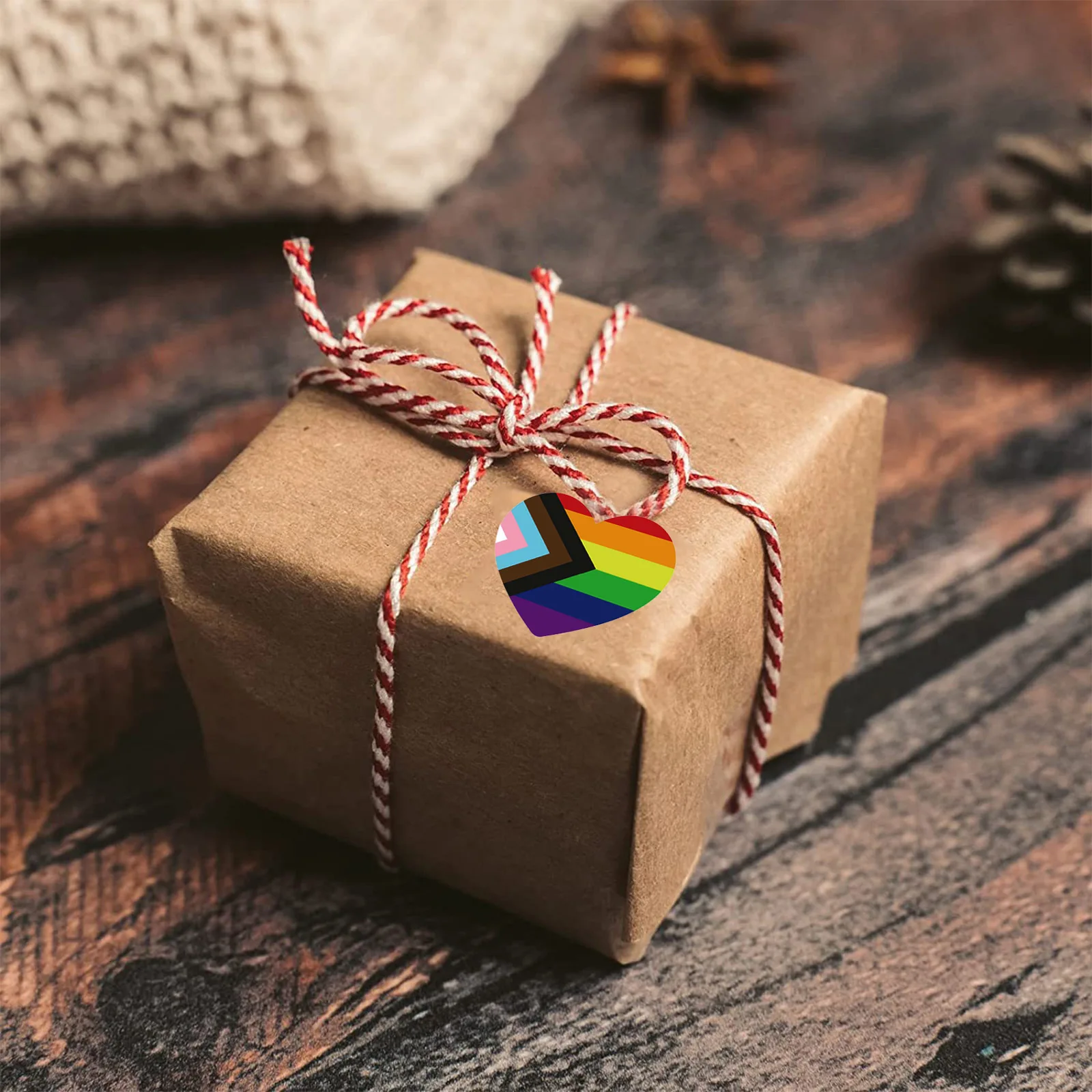 Home Garden Rainbow Stickers Decals Crafts Envelopes Folders Hands Pride Rainbow Heart Shaped Stickers 3.8x3.8cm