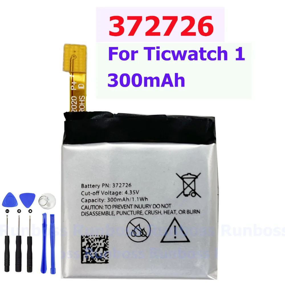 372726 300mAh For Ticwatch 1 Ticwatch1 Original Replacement Smart Watch Battery