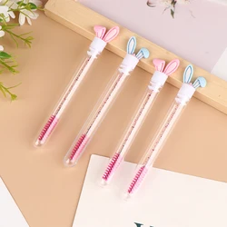 Rabbit Ear Crystal Rod Eyelash Brush Reusable Eyelash Brush Tube Disposable Eyelash Stick Eyebrow Brush Replaceable Dustproof