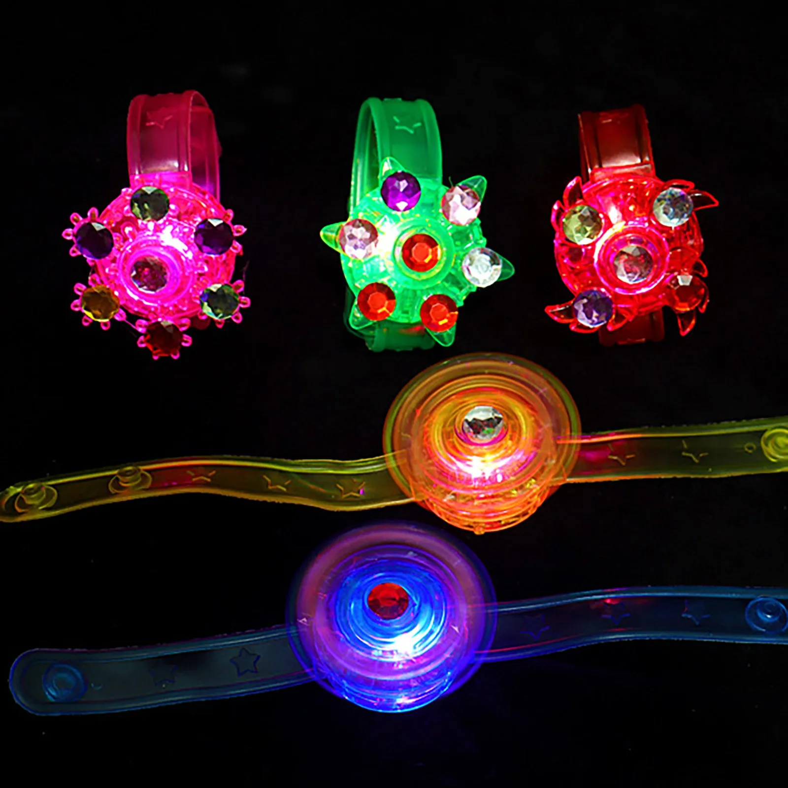 Luminous Rings Wristband Shine In The Dark Children's Toys Flash Led Cartoon Lights Glow In The Dark Toys For Kids Party Supply