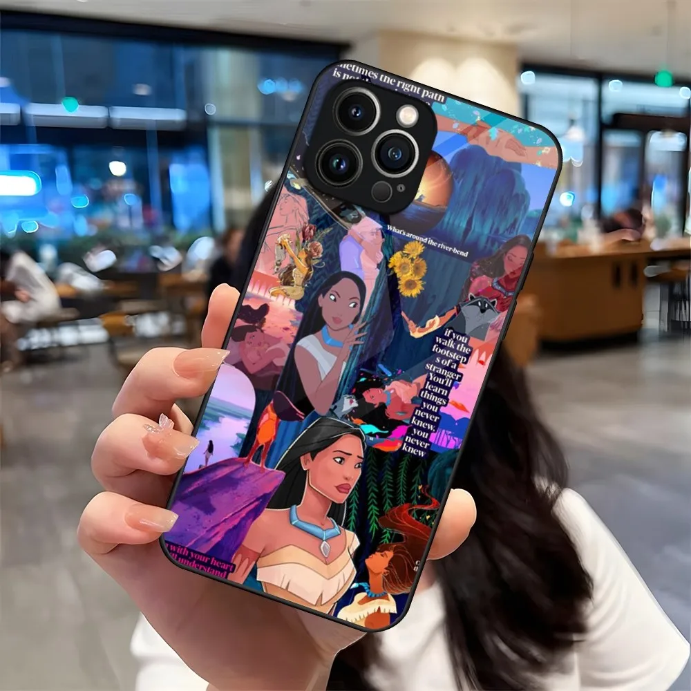 Princess Pocahontas Phone Case For iPhone 13 15 14 12 11 Pro XS Max Plus Mini X XR 8 7 6s SE2020 Tempered Glass Coque image 4