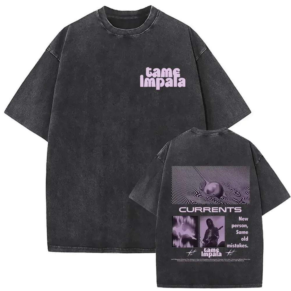 Camiseta Vintage Lavada de Manga Corta para Hombre y Mujer, Tame Impala, Banda de Rock, Gira Deadbeat 2026, Álbum, Regalo para Fans del Hip Hop