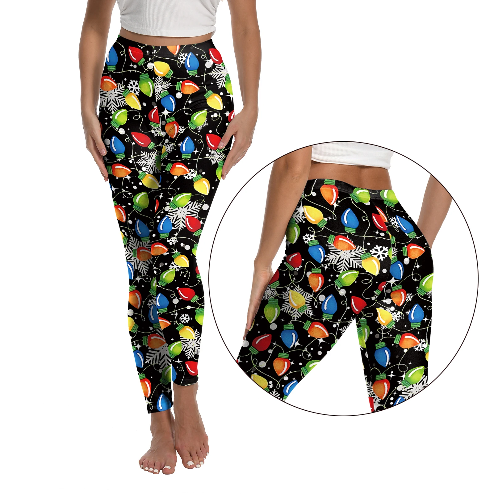 Legging deportivo con estampado navideño, pantalones elásticos, pantalones de yoga, ropa de mujer, Leggins ajustados con personalidad, nuevo otoño